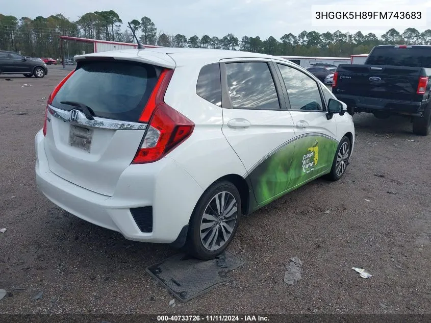 2015 Honda Fit Ex/Ex-L VIN: 3HGGK5H89FM743683 Lot: 40733726