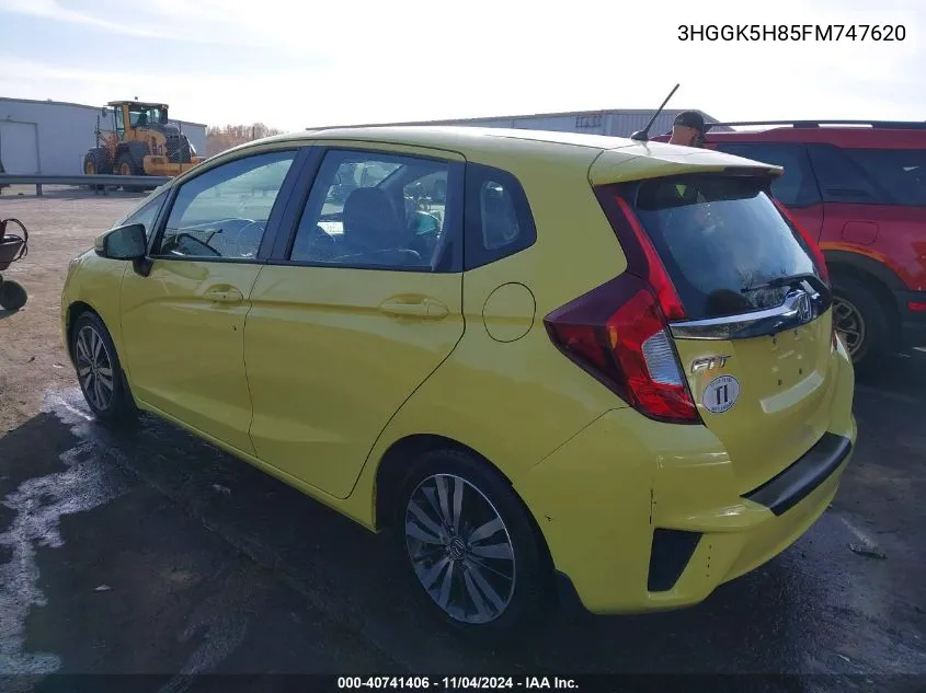 2015 Honda Fit Ex/Ex-L VIN: 3HGGK5H85FM747620 Lot: 40741406