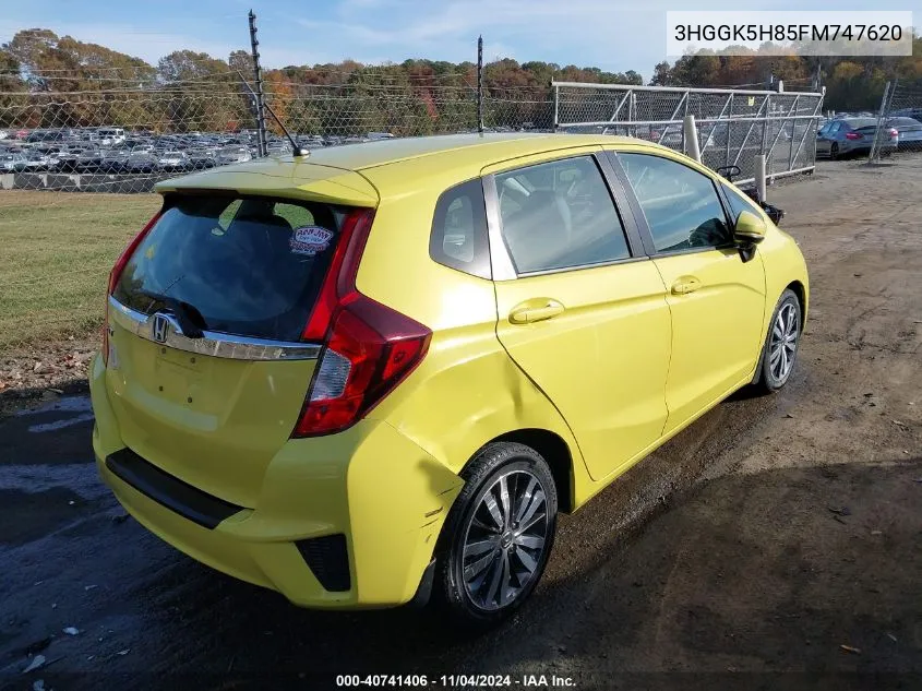 2015 Honda Fit Ex/Ex-L VIN: 3HGGK5H85FM747620 Lot: 40741406