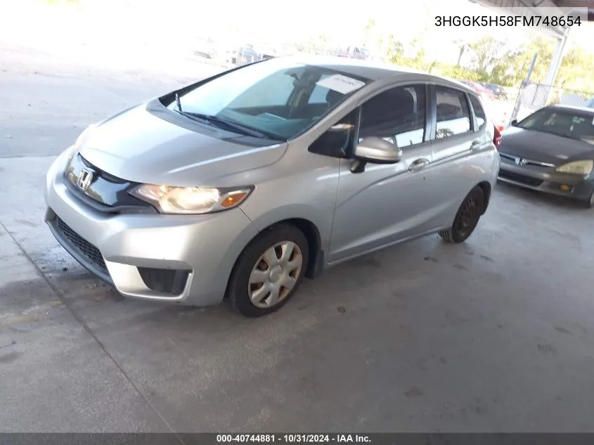 2015 Honda Fit Lx VIN: 3HGGK5H58FM748654 Lot: 40744881