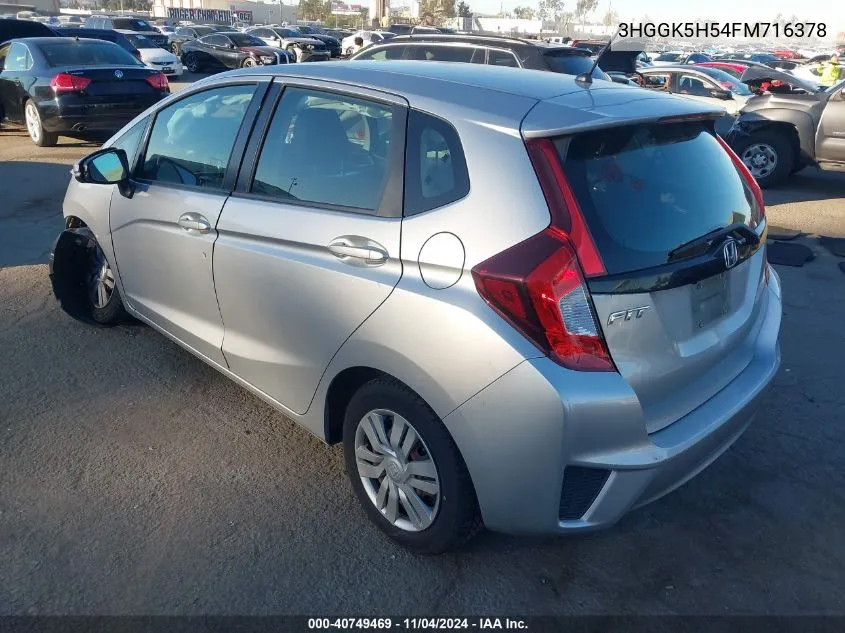 2015 Honda Fit Lx VIN: 3HGGK5H54FM716378 Lot: 40749469