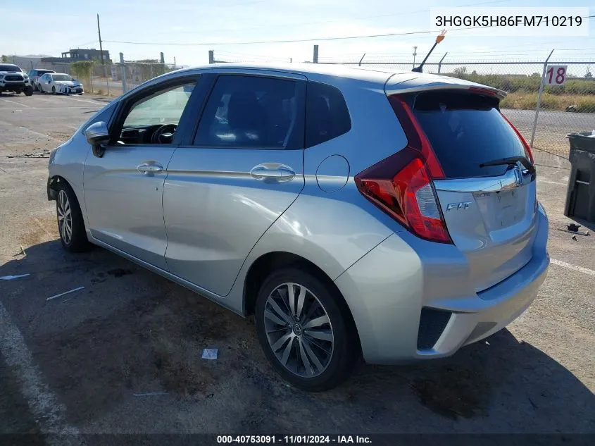 2015 Honda Fit Ex/Ex-L VIN: 3HGGK5H86FM710219 Lot: 40753091