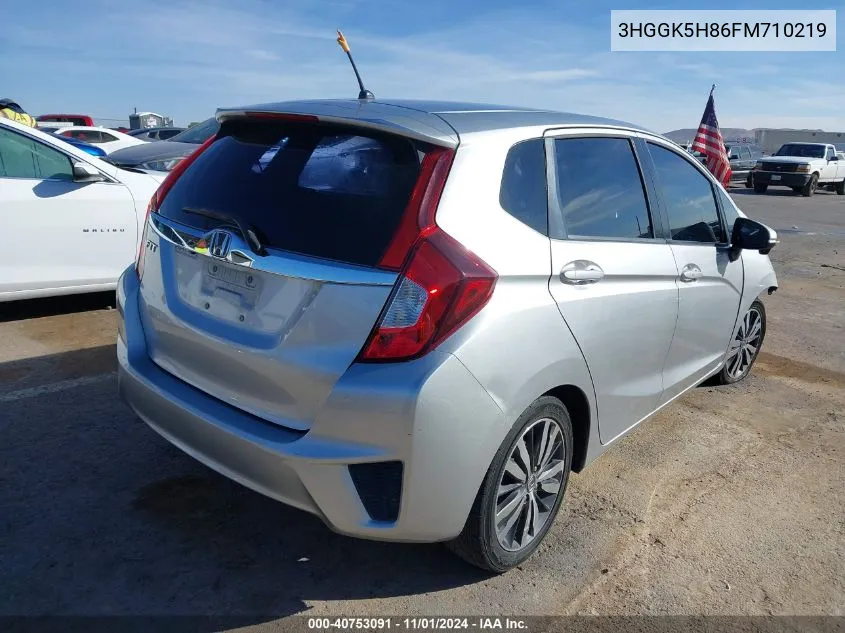 2015 Honda Fit Ex/Ex-L VIN: 3HGGK5H86FM710219 Lot: 40753091