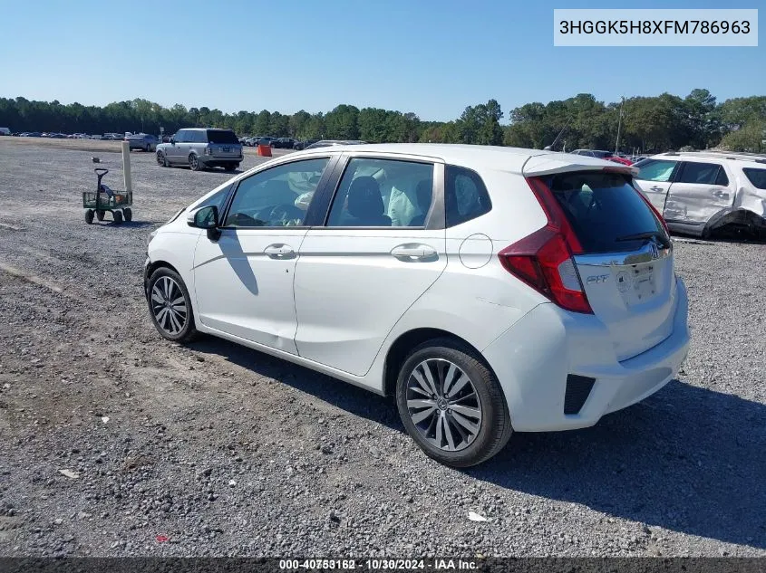 2015 Honda Fit Ex/Ex-L VIN: 3HGGK5H8XFM786963 Lot: 40753162