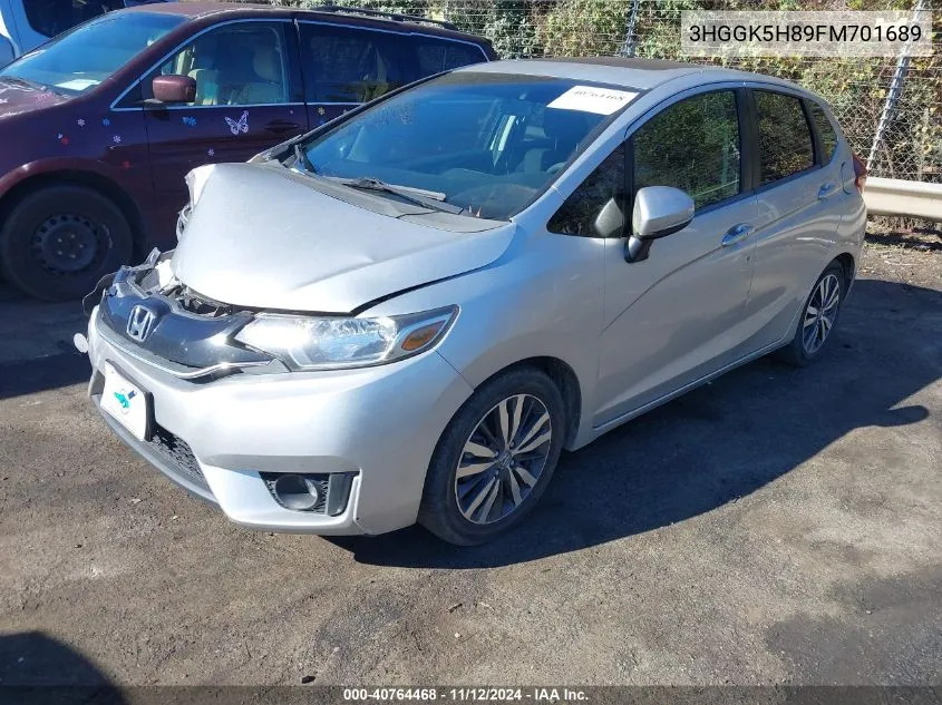 2015 Honda Fit Ex/Ex-L VIN: 3HGGK5H89FM701689 Lot: 40764468