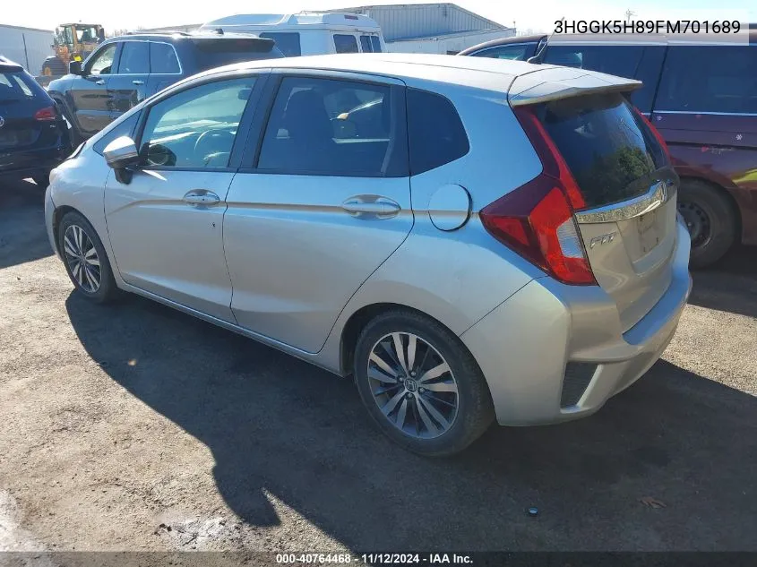 2015 Honda Fit Ex/Ex-L VIN: 3HGGK5H89FM701689 Lot: 40764468