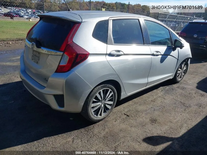 2015 Honda Fit Ex/Ex-L VIN: 3HGGK5H89FM701689 Lot: 40764468