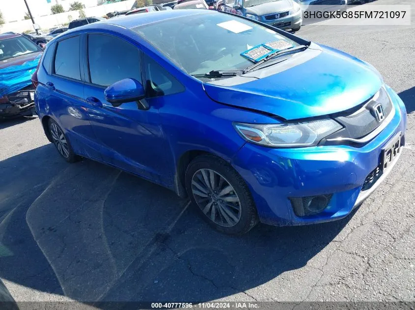 2015 Honda Fit Ex VIN: 3HGGK5G85FM721097 Lot: 40777596