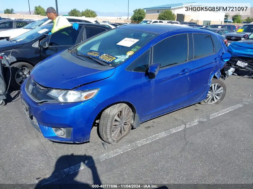 2015 Honda Fit Ex VIN: 3HGGK5G85FM721097 Lot: 40777596