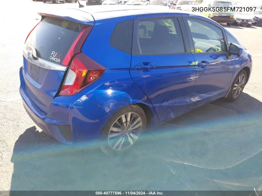 2015 Honda Fit Ex VIN: 3HGGK5G85FM721097 Lot: 40777596