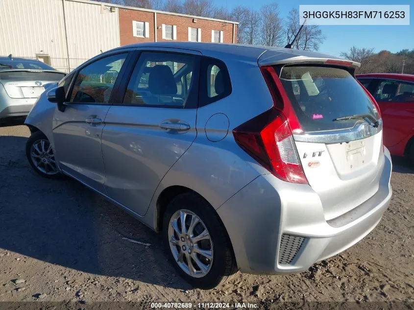 2015 Honda Fit Ex/Ex-L VIN: 3HGGK5H83FM716253 Lot: 40782689