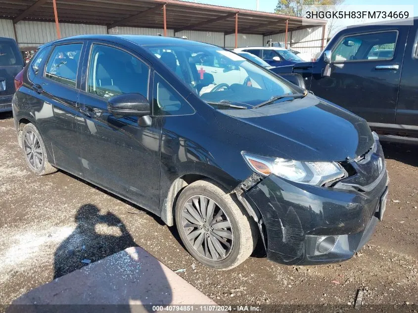 2015 Honda Fit Ex/Ex-L VIN: 3HGGK5H83FM734669 Lot: 40794851