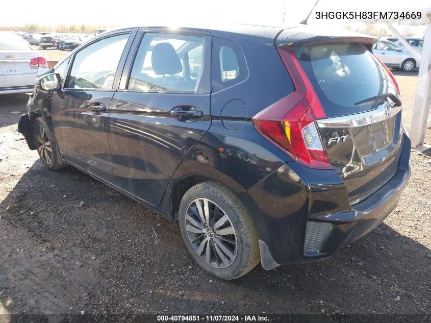 2015 Honda Fit Ex/Ex-L VIN: 3HGGK5H83FM734669 Lot: 40794851