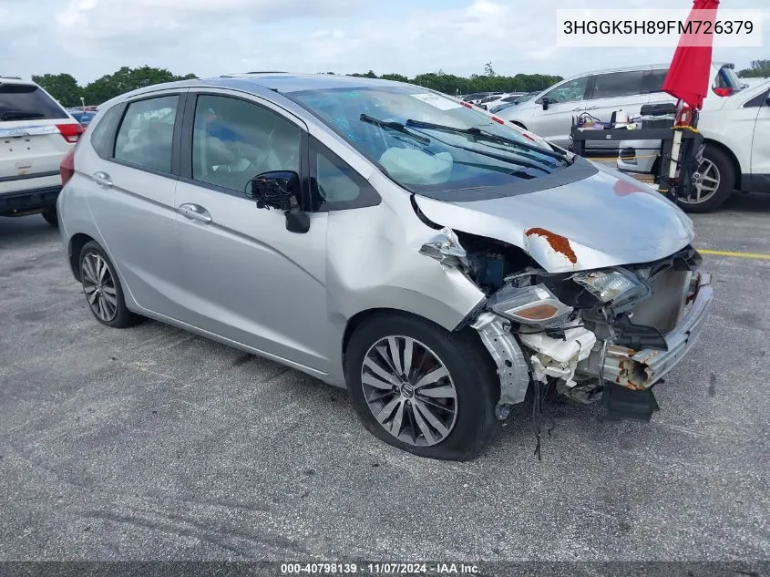 2015 Honda Fit Ex/Ex-L VIN: 3HGGK5H89FM726379 Lot: 40798139