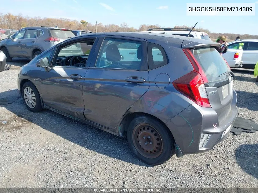 2015 Honda Fit Lx VIN: 3HGGK5H58FM714309 Lot: 40804313