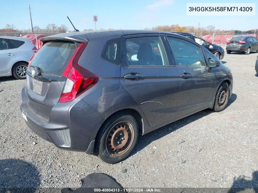 2015 Honda Fit Lx VIN: 3HGGK5H58FM714309 Lot: 40804313