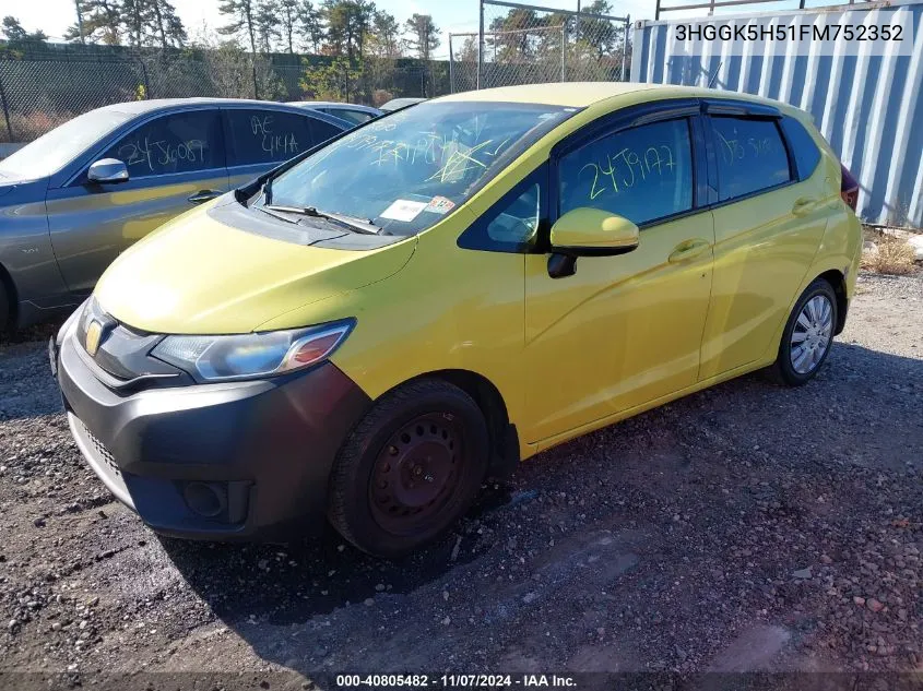 2015 Honda Fit Lx VIN: 3HGGK5H51FM752352 Lot: 40805482