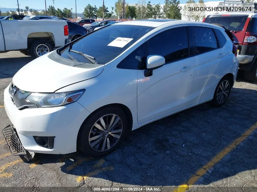 2015 Honda Fit Ex/Ex-L VIN: 3HGGK5H83FM709674 Lot: 40807394