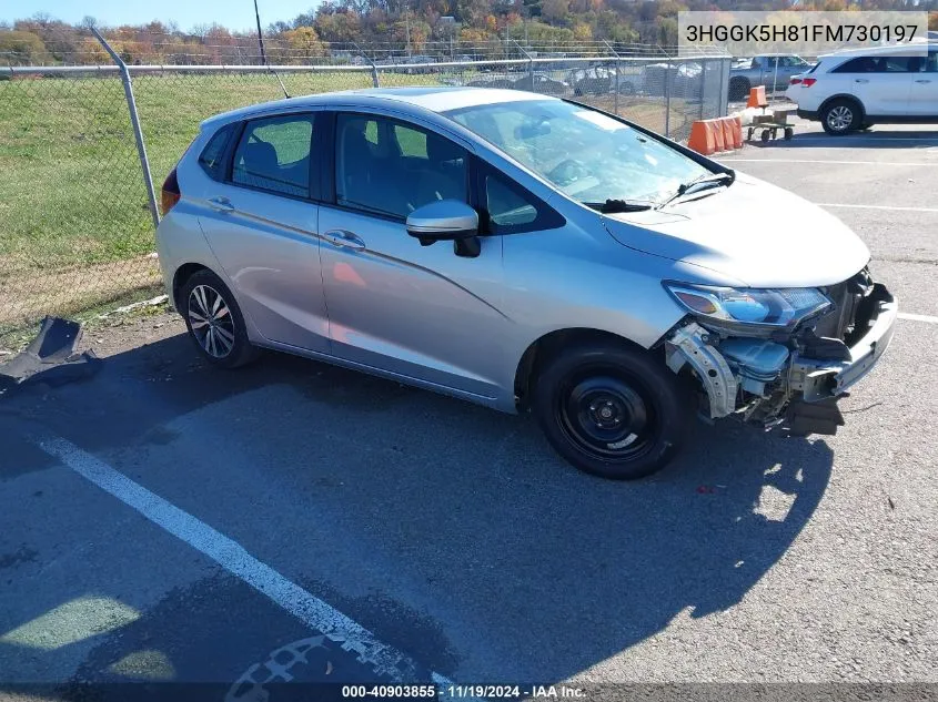 2015 Honda Fit Ex/Ex-L VIN: 3HGGK5H81FM730197 Lot: 40903855