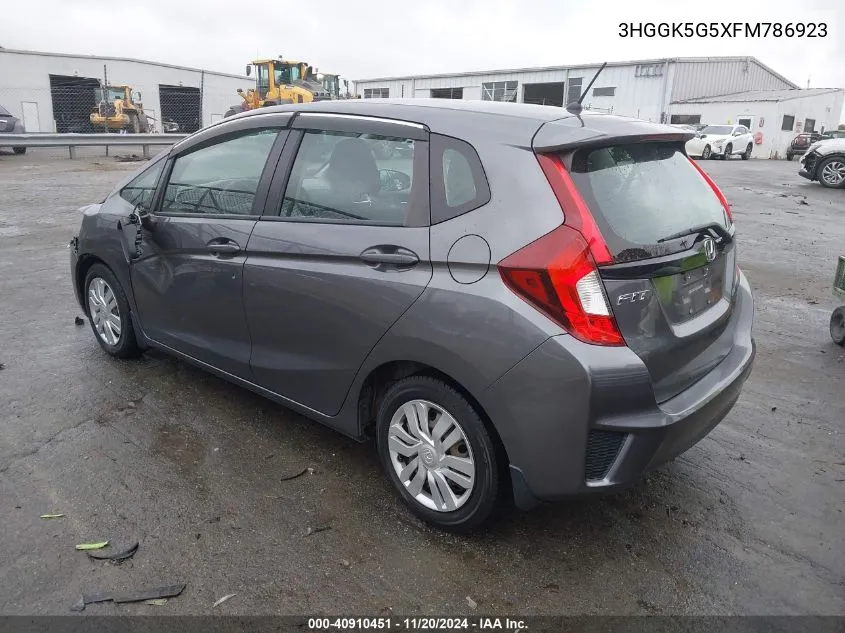 2015 Honda Fit Lx VIN: 3HGGK5G5XFM786923 Lot: 40910451