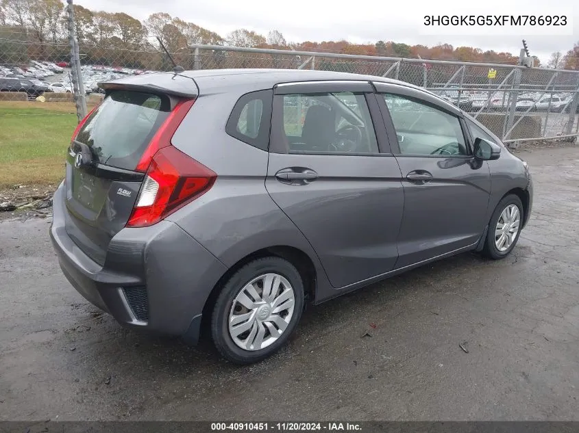 2015 Honda Fit Lx VIN: 3HGGK5G5XFM786923 Lot: 40910451