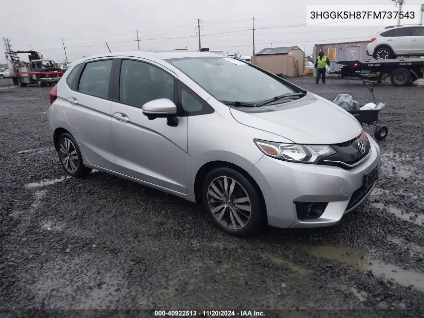 2015 Honda Fit Ex/Ex-L VIN: 3HGGK5H87FM737543 Lot: 40922513