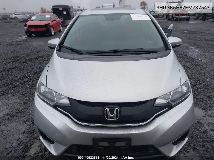 2015 Honda Fit Ex/Ex-L VIN: 3HGGK5H87FM737543 Lot: 40922513