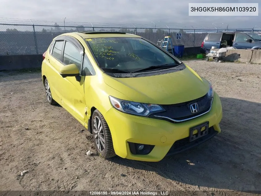 2016 Honda Fit VIN: 3HGGK5H86GM103920 Lot: 12086195