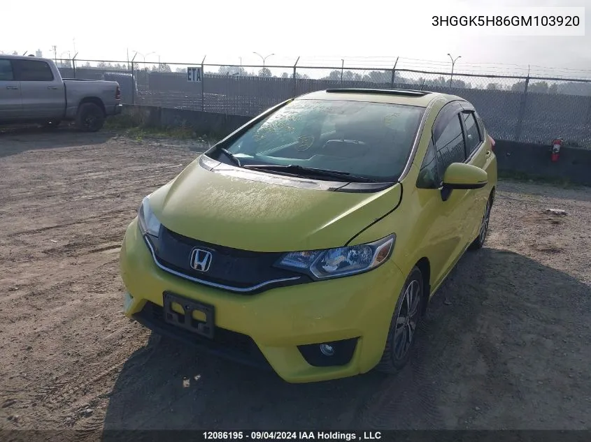 2016 Honda Fit VIN: 3HGGK5H86GM103920 Lot: 12086195