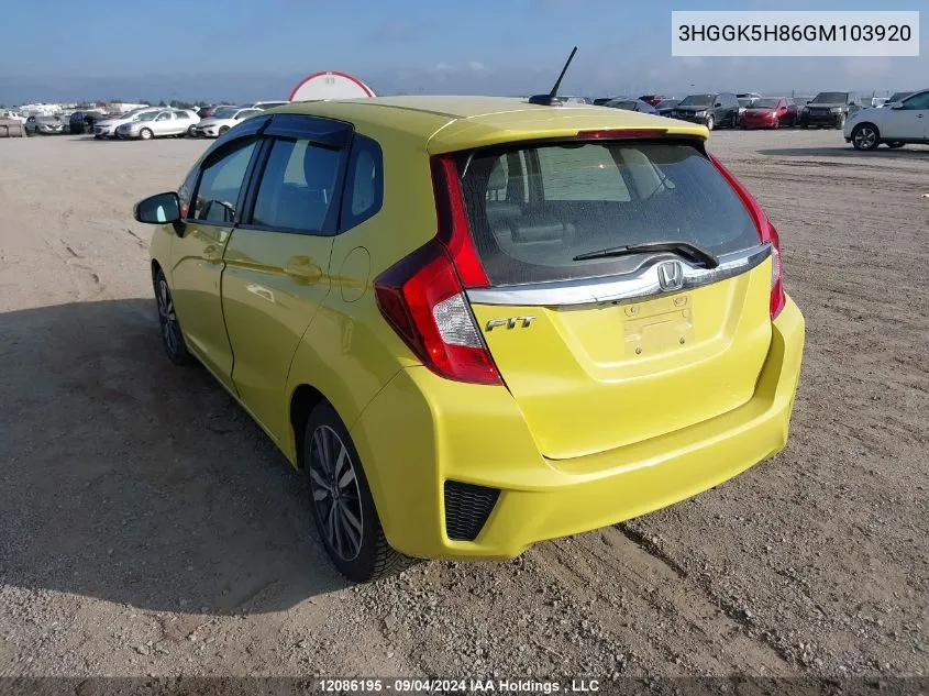 2016 Honda Fit VIN: 3HGGK5H86GM103920 Lot: 12086195