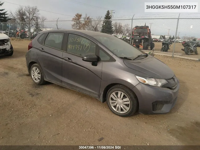 2016 Honda Fit Lx VIN: 3HGGK5H55GM107317 Lot: 30047396