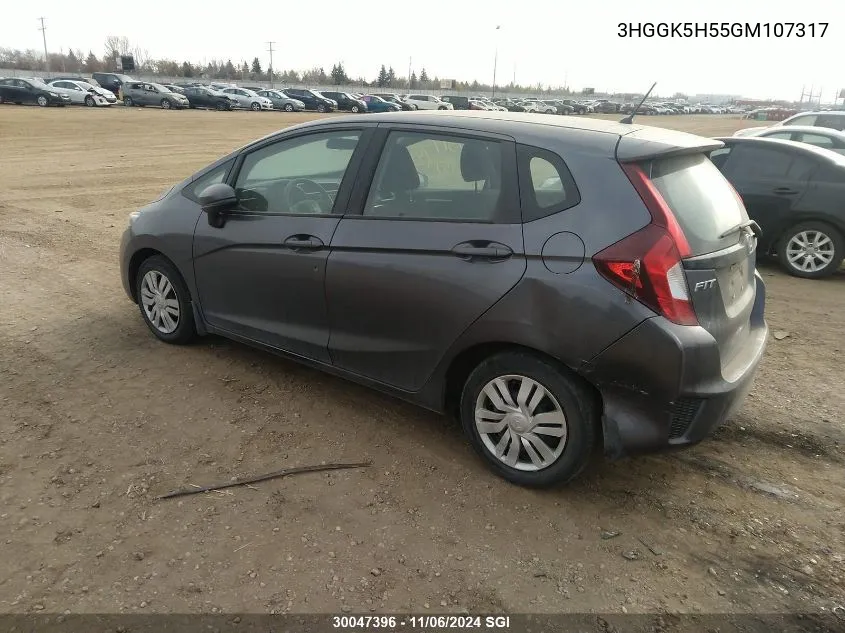 2016 Honda Fit Lx VIN: 3HGGK5H55GM107317 Lot: 30047396