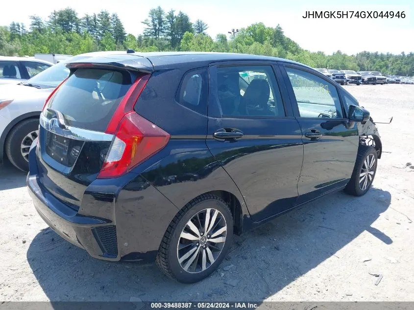 2016 Honda Fit Ex VIN: JHMGK5H74GX044946 Lot: 39488387