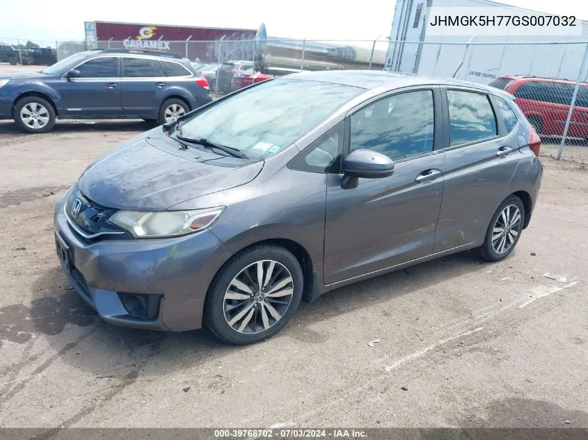 2016 Honda Fit Ex VIN: JHMGK5H77GS007032 Lot: 39768702