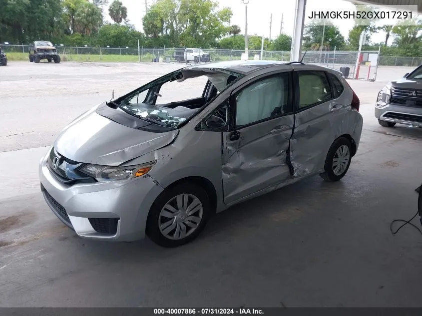 JHMGK5H52GX017291 2016 Honda Fit Lx