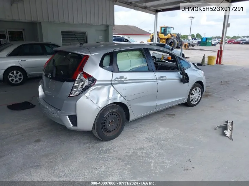 JHMGK5H52GX017291 2016 Honda Fit Lx