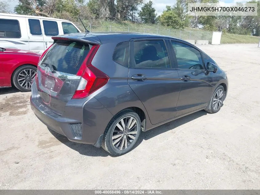 2016 Honda Fit Ex VIN: JHMGK5H70GX046273 Lot: 40058496