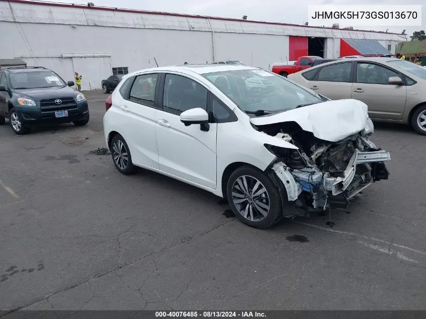 2016 Honda Fit Ex VIN: JHMGK5H73GS013670 Lot: 40076485