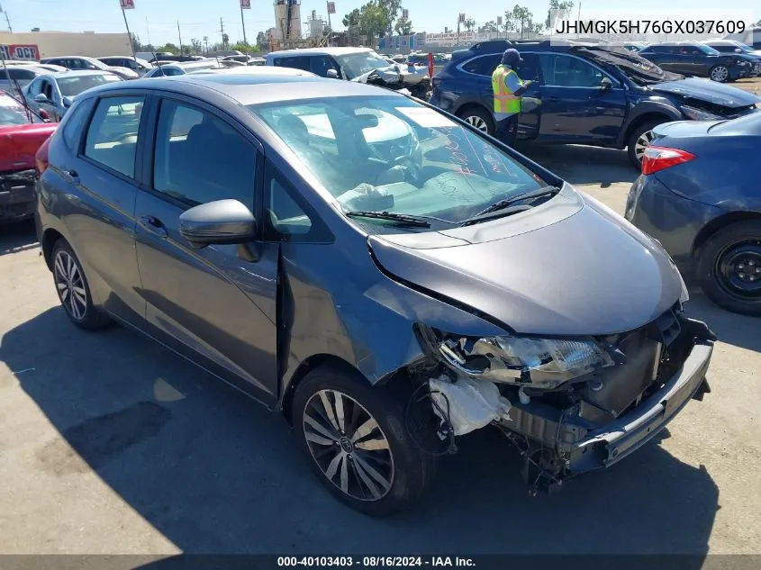 2016 Honda Fit Ex VIN: JHMGK5H76GX037609 Lot: 40103403