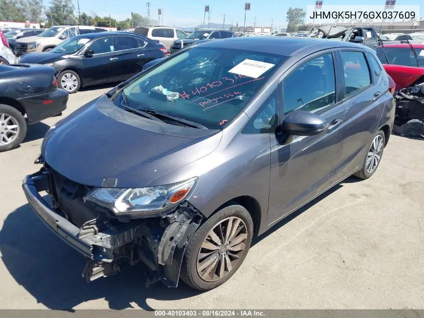 2016 Honda Fit Ex VIN: JHMGK5H76GX037609 Lot: 40103403