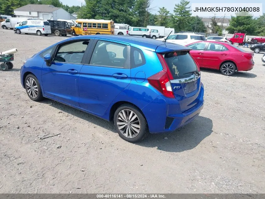 JHMGK5H78GX040088 2016 Honda Fit Ex