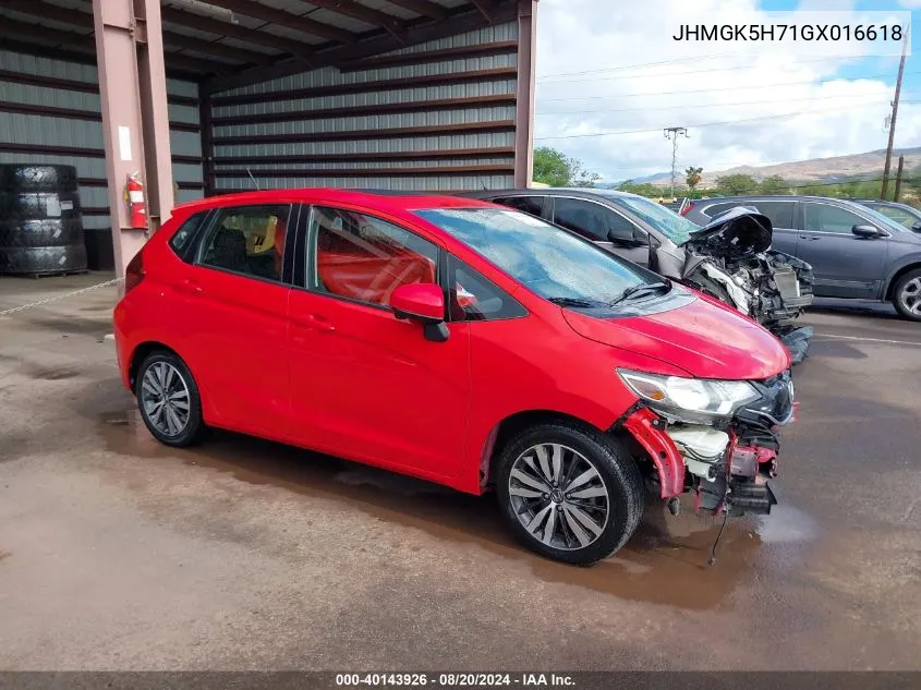 2016 Honda Fit Ex VIN: JHMGK5H71GX016618 Lot: 40143926