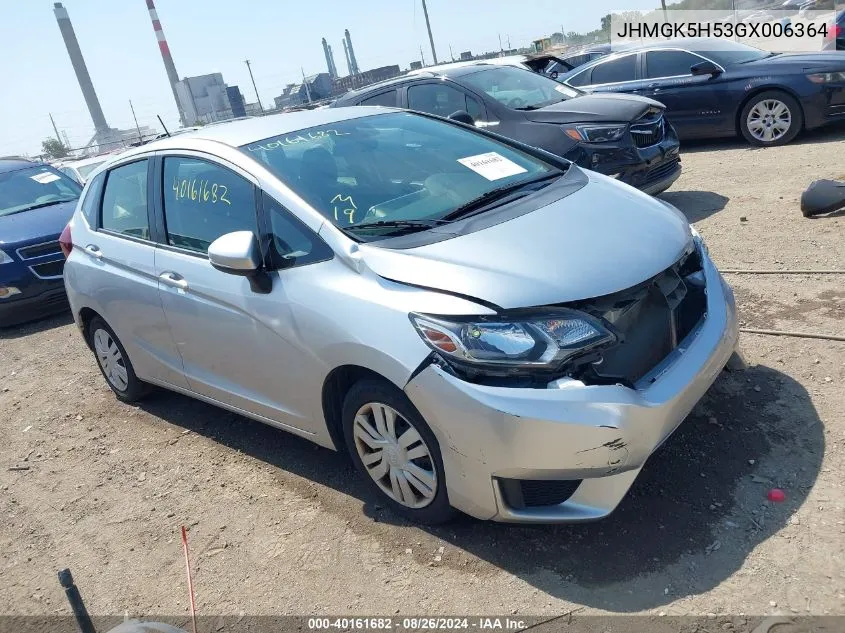 JHMGK5H53GX006364 2016 Honda Fit Lx