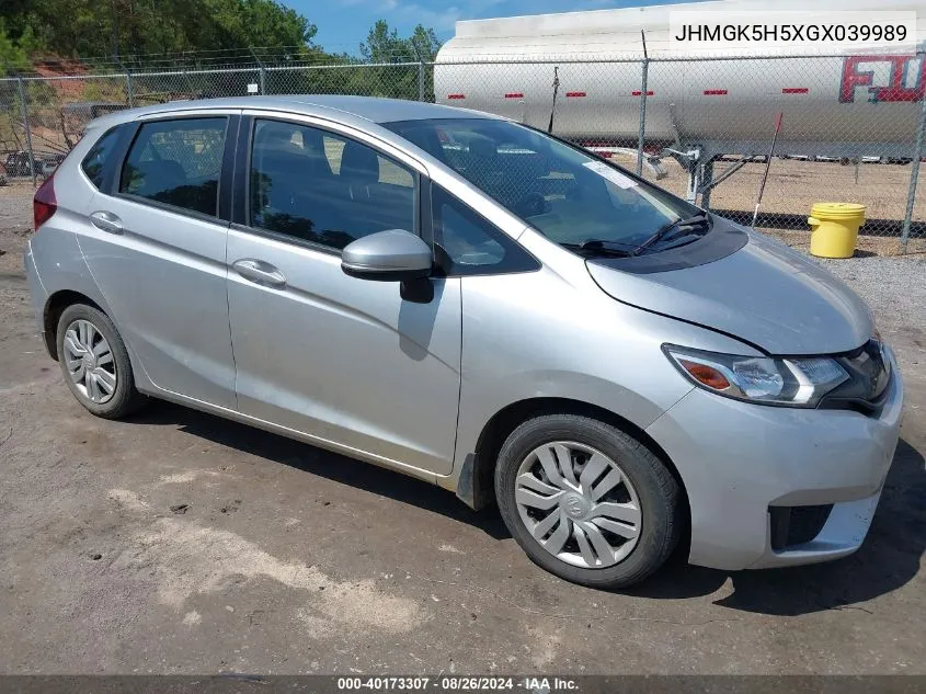 JHMGK5H5XGX039989 2016 Honda Fit Lx