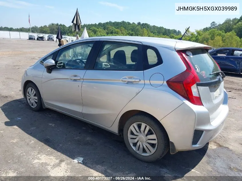 JHMGK5H5XGX039989 2016 Honda Fit Lx