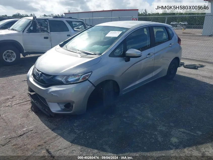 JHMGK5H58GX005646 2016 Honda Fit Lx