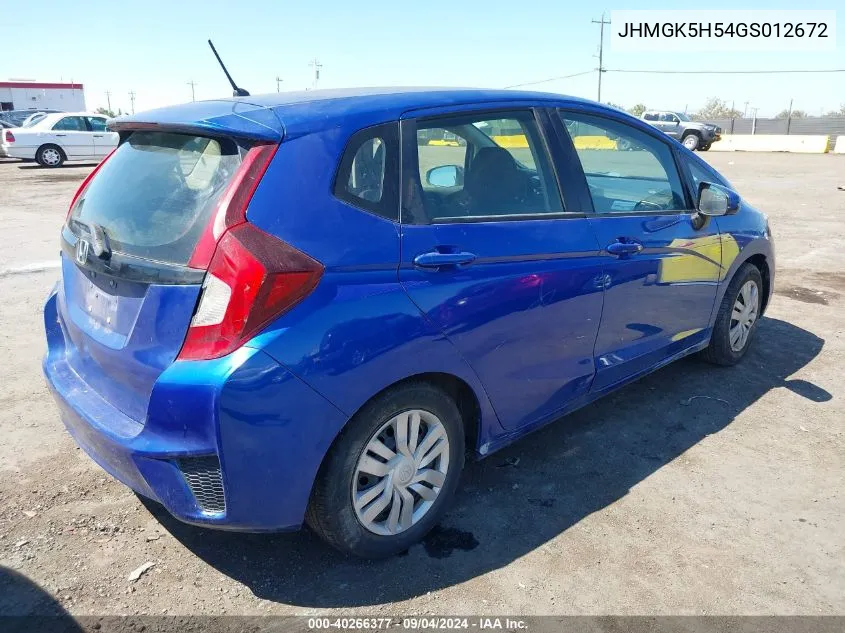 JHMGK5H54GS012672 2016 Honda Fit Lx