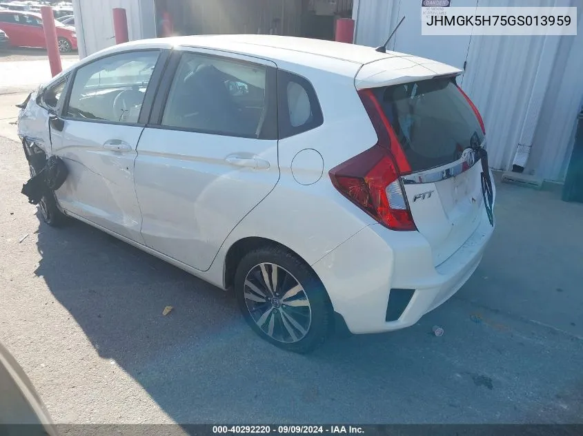 2016 Honda Fit Ex VIN: JHMGK5H75GS013959 Lot: 40292220