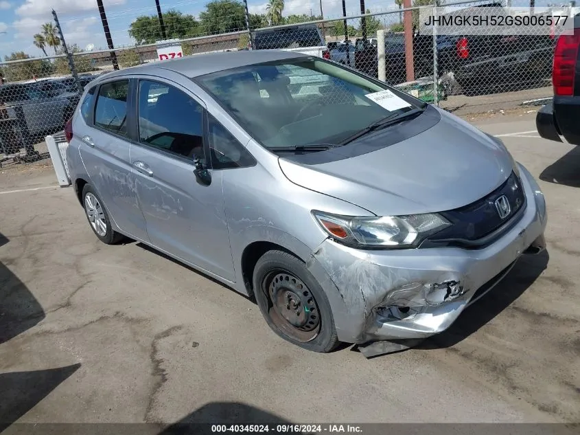 2016 Honda Fit Lx VIN: JHMGK5H52GS006577 Lot: 40345024