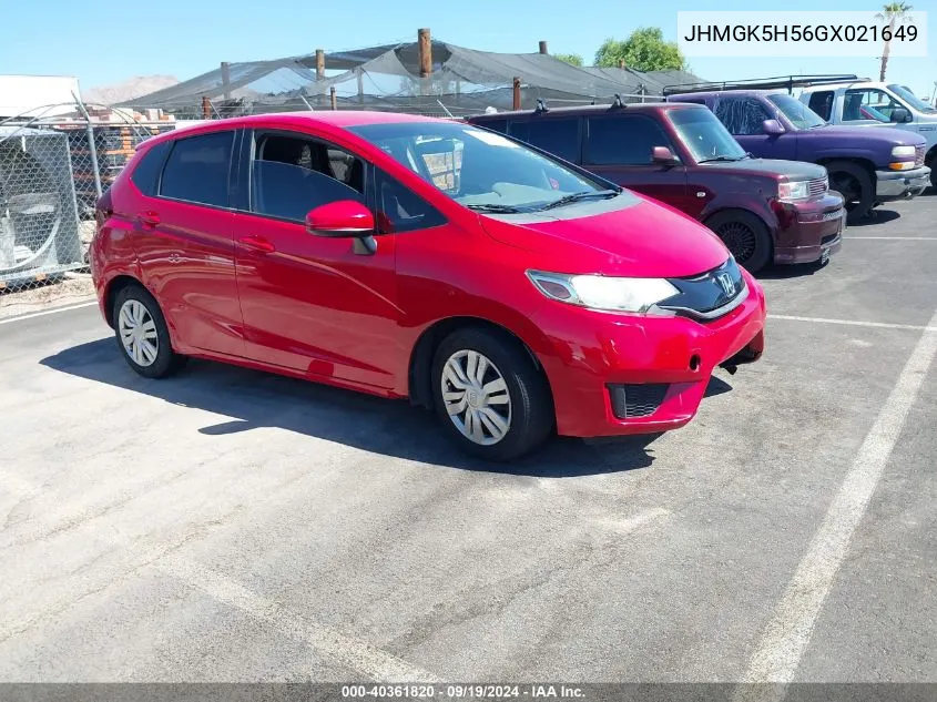 2016 Honda Fit Lx VIN: JHMGK5H56GX021649 Lot: 40361820